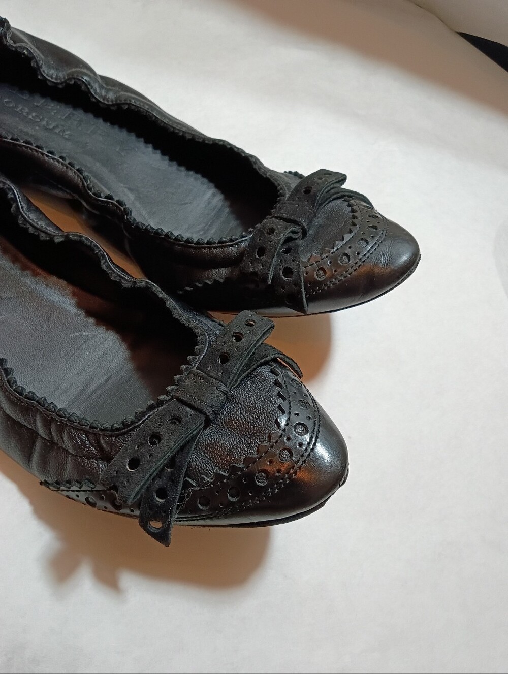 Burberry Ballerina Flats Bow Leather Size 40
